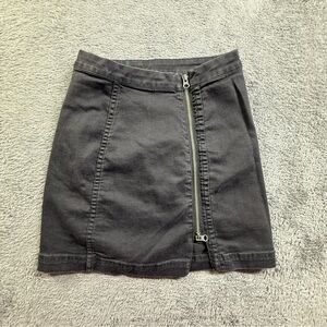 Free People Rockstar Mini Skirt with Asymmetric Front Zipper